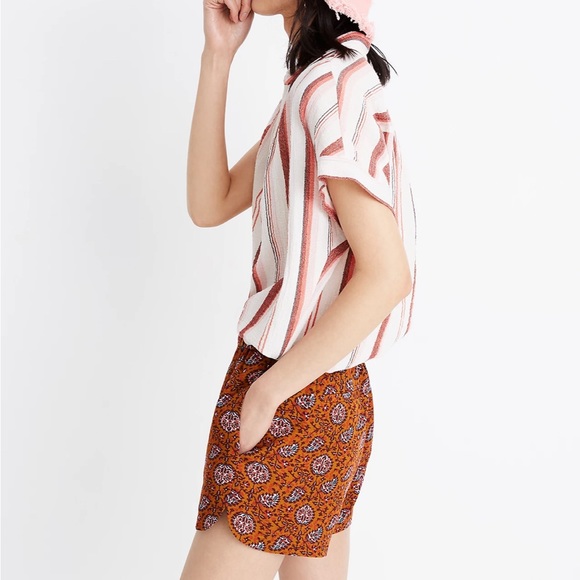 Drapey Pull-On Shorts in Warm Paisley - Picture 2 of 10